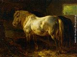 Wouter Verschuur Feeding the Horses in a Stable painting